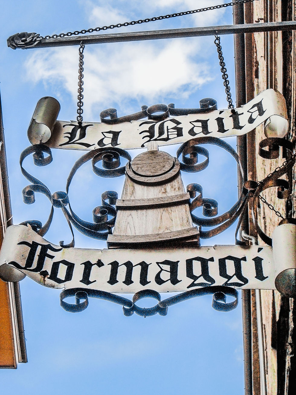 The sign of La Baita Formaggi, Bologna