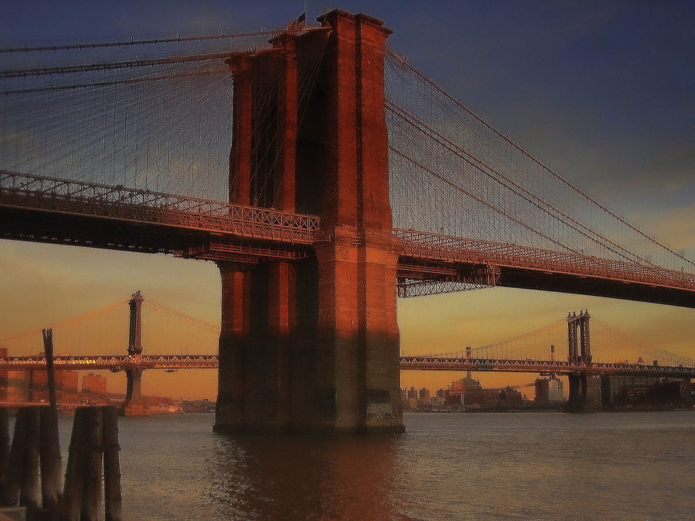 The red light of the setting sun, New York, NY