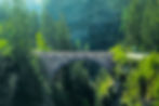 Solisbrücke crossing the river Albula - an impressionistic take - taken from the window of the Bernina Express, Albula/Alvra, Switzerland