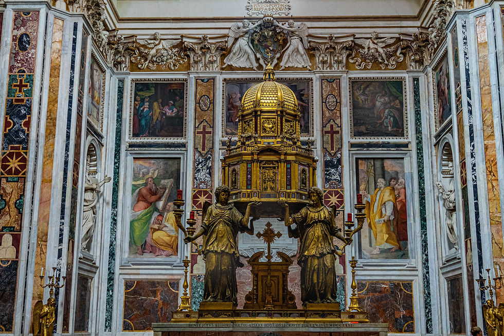Basilica di Santa Maria Maggiore - altar of the Sistine Chapel & Oratory of the Nativity, Rome, Italy
