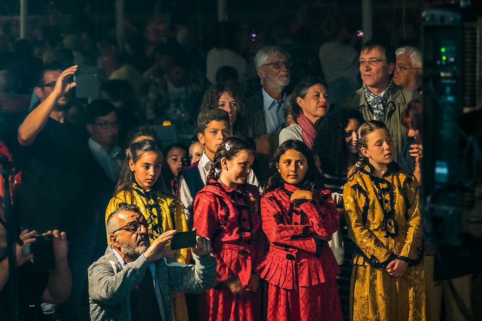 Watching fireworks at nighttime festivities #2, Paros, Greece