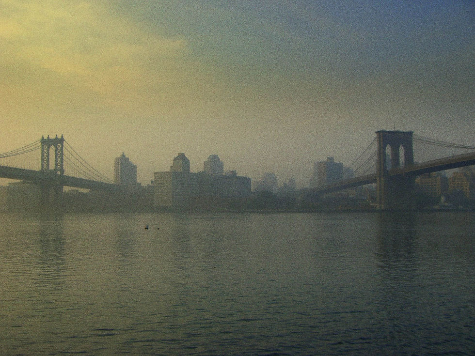 Another à la Monet hazy early morning view of Brooklyn, New York, NY