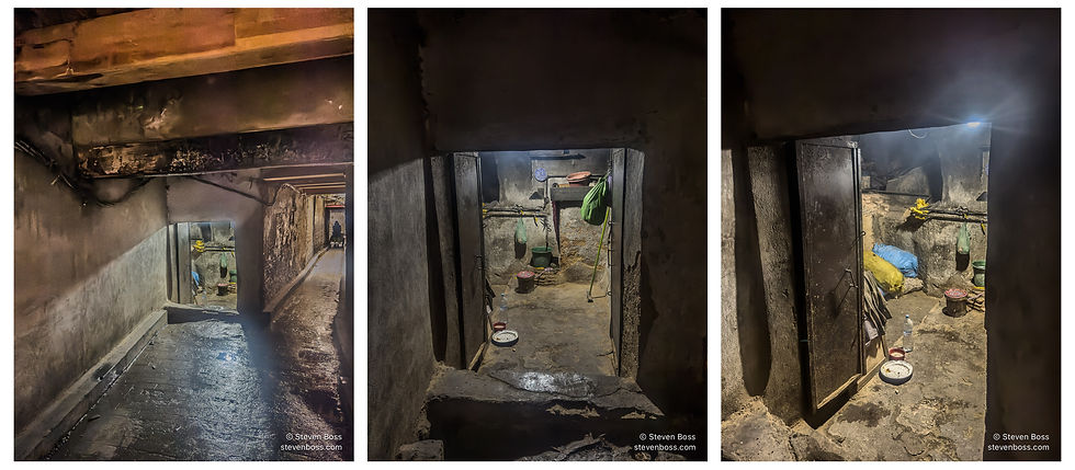 A light appears along the dark alley: the hamman furnace room #1, #2 & #3, Fes