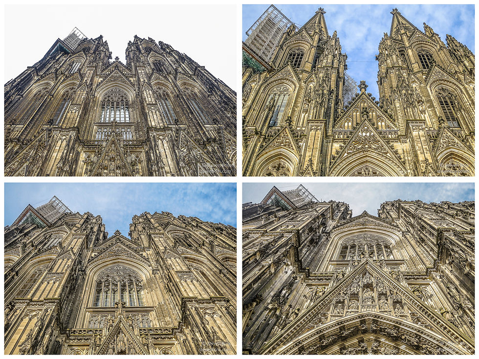 Cologne Cathedral - looking up at the front façade #1, 2, 3 & 4, Cologne, Germany