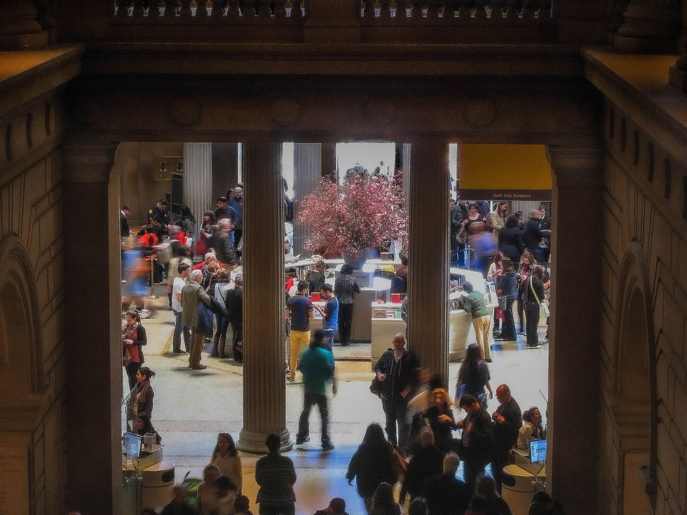 View down the Grand Staircase to the Great Hall, New York, NY