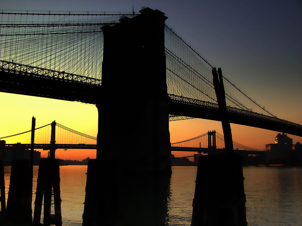First light hits Brooklyn, New York, NY