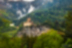 Schloss Ortenstein (from 1250) - an impressionistic take - from the window of the Bernina Express, Domleschg , Switzerland