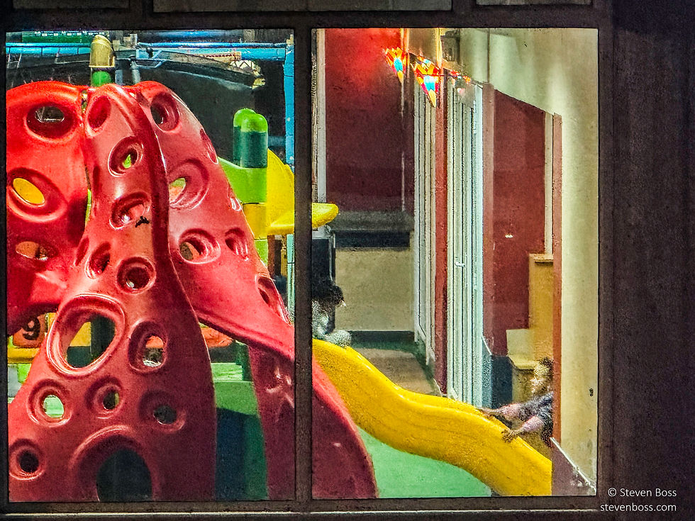 Out my hotel window: the indoor playroom, Windhoek, Namibia