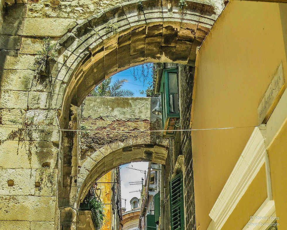 Looking up at the arches, Split, Croatia