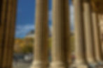 Église Saint Sulpice - close-up of the exterior columns from the portico, Paris, France