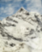 Piz Alv covered in snow - from the window of the Bernina Express, Pontresina, Switzerland