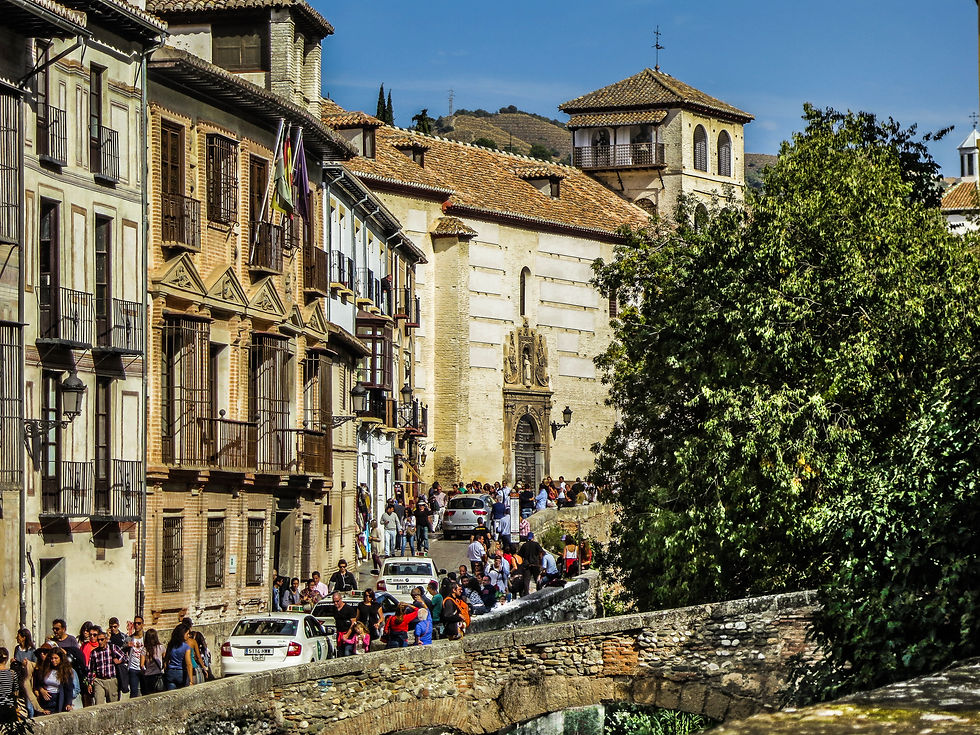 Carrera del Darro & the River Darro #4 - looking at Iglesia de San Pedro y San Pablo, Granada, Spain