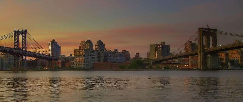 Sun just up, a serene morning as Brooklyn wakes up, New York, NY