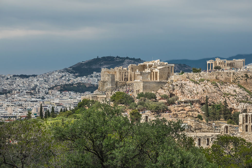 The Acropolis from Filopappou Hill, Athens, Greece