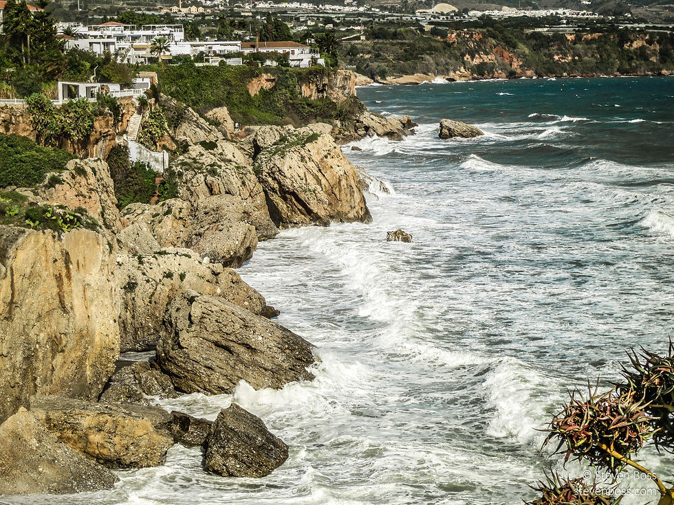 The rocky coast & the sea, Nerja, Spain