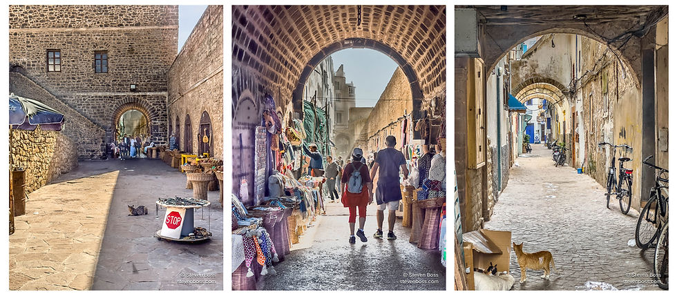 Looking through the archways #1, #2 & #3, Essaouira