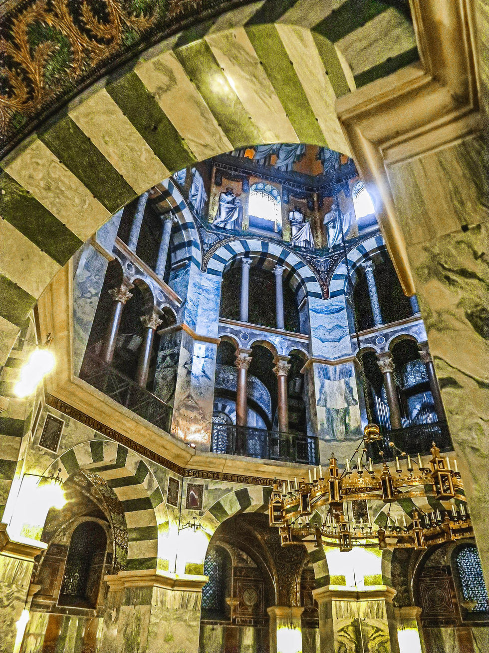 Aachen Cathedral #9 - view up into the octagonal, Aachen, Germany