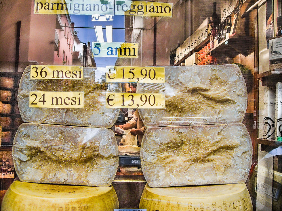 How much is that Parmigiano Reggino in the window?, Bologna
