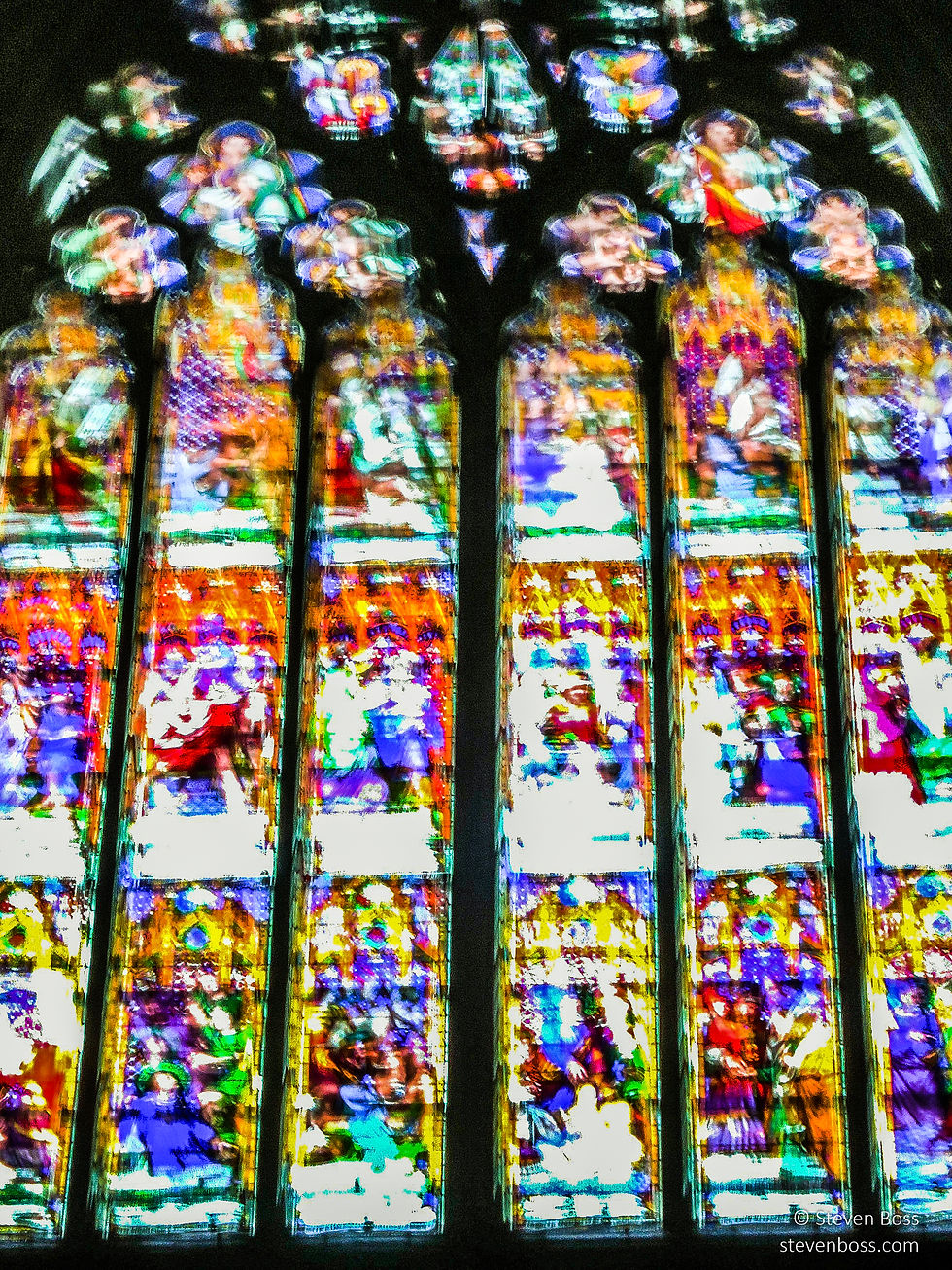 Cologne Cathedral - stained glass window looking a bit too abstract, Cologne, Germany