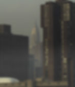 Chrysler Building between Waterside Towers & Bellevue Hospital & over the UN International School in haze #2, New York, NY