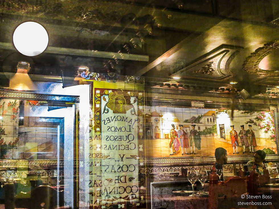 Tablao Flamenco Villa Rosa #5 - through a window & its reflections, Madrid, Spain