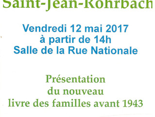 Présentation du livre des familles de Saint-Jean-Rohrbach avant 1943