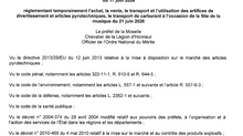 Arrêté préfectoral règlementant l'achat, la vente et l'utilisation des feux d'artifices, le transport de carburant à l'occasion de la fête de la musique