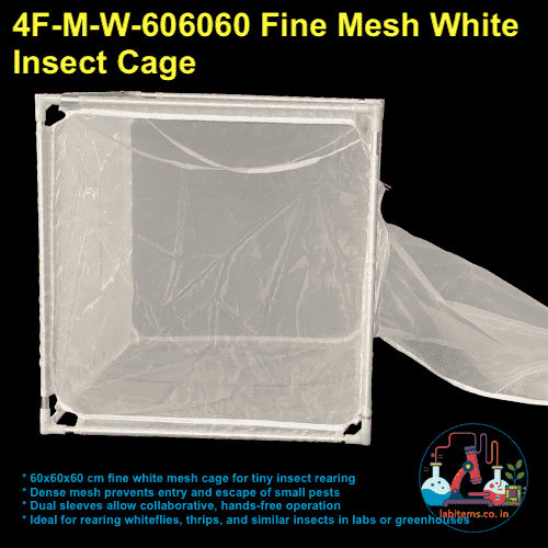 Insect Rearing Design 4F-M-W-606060 Fine Mesh White Insect Rearing Cage | Flekcible