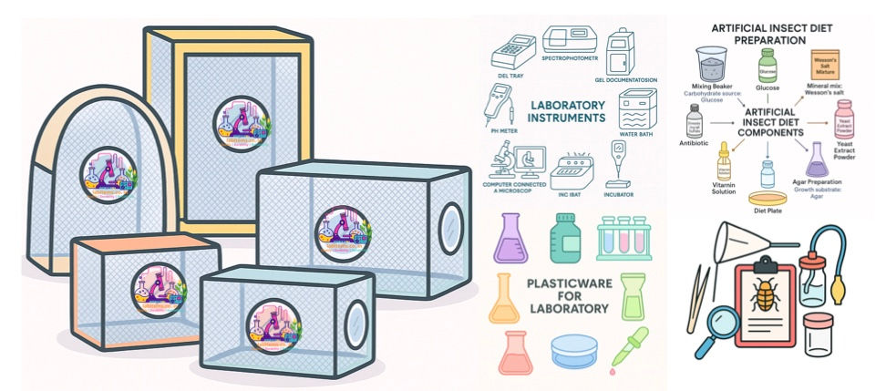 Flekcible insect rearing cage for all types of research needs