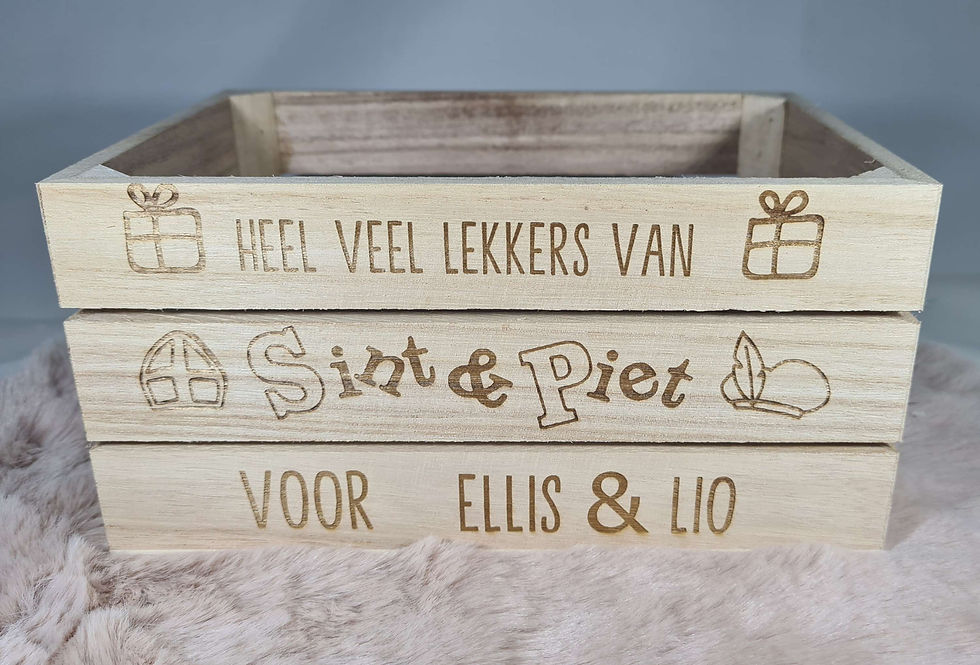 Thumbnail: Houten kistje/krat SINT en PIET