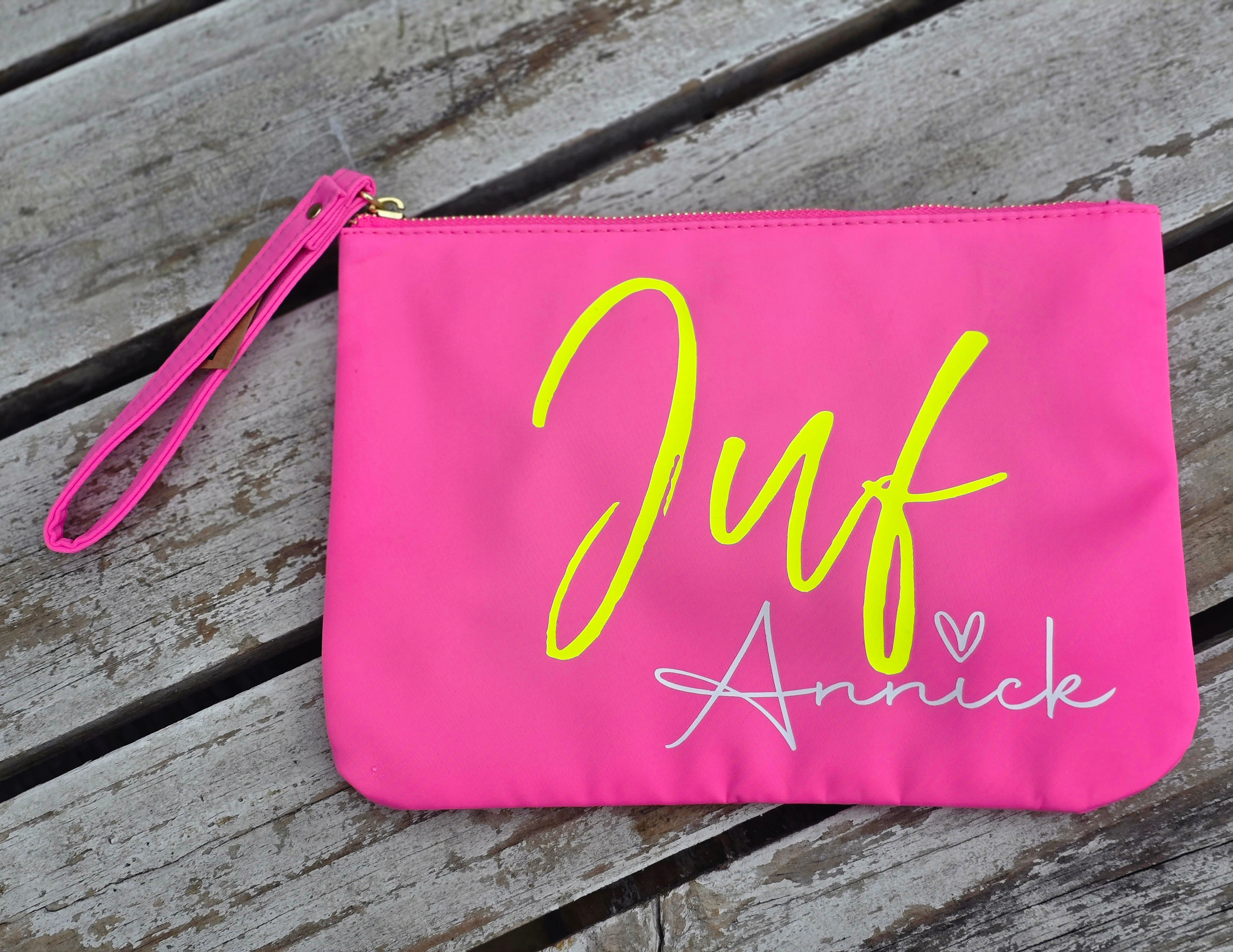 Tasje JUF : roze, paars of blauw