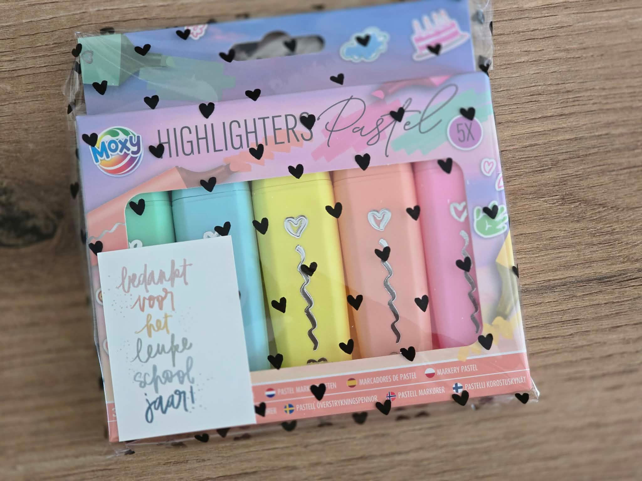 Pastel Markeerstiften Bedankt voor het leuke schooljaar