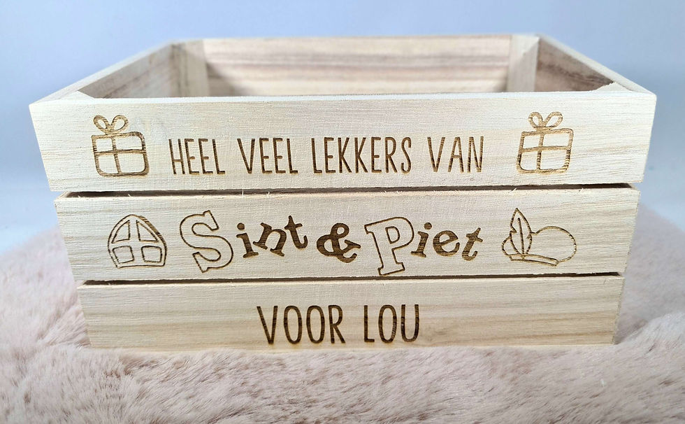 Thumbnail: Houten kistje/krat SINT en PIET