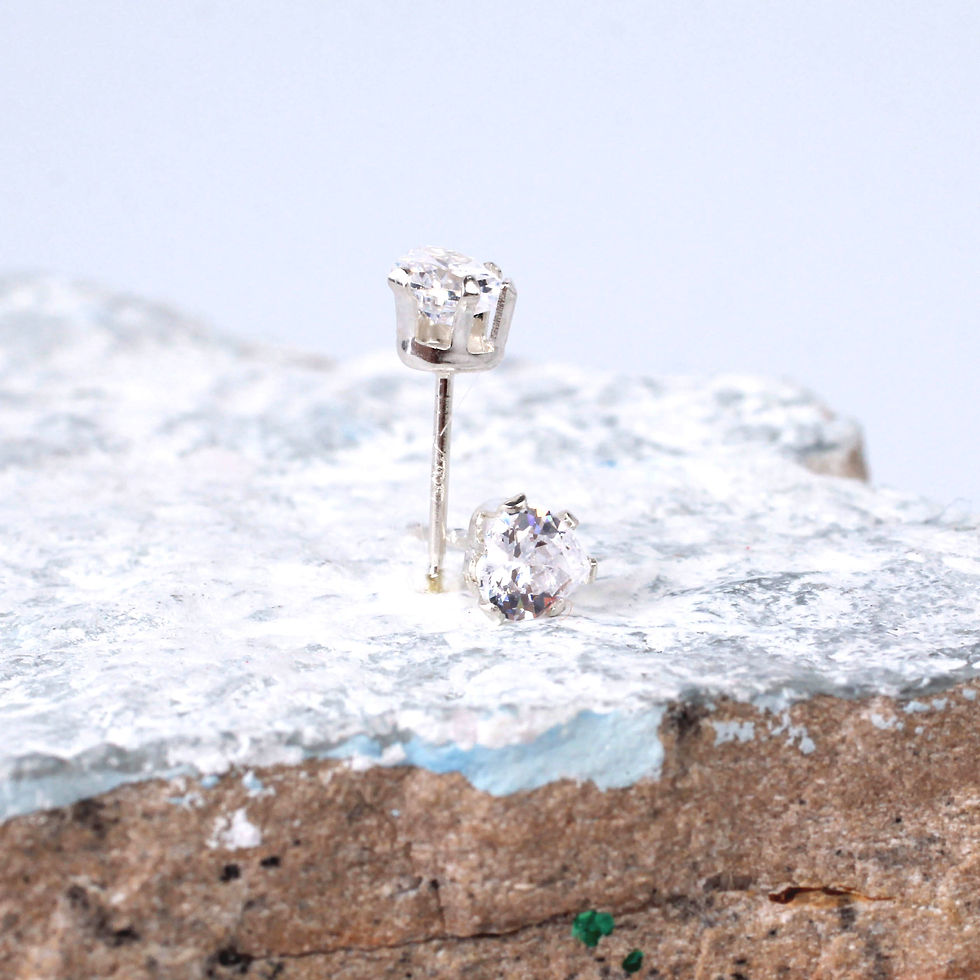 April Diamonesque Heart Studs