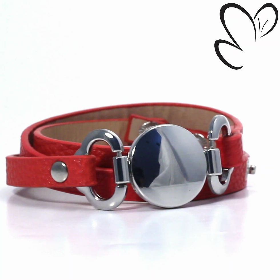 Thumbnail: Red Vegan Leather Bracelet