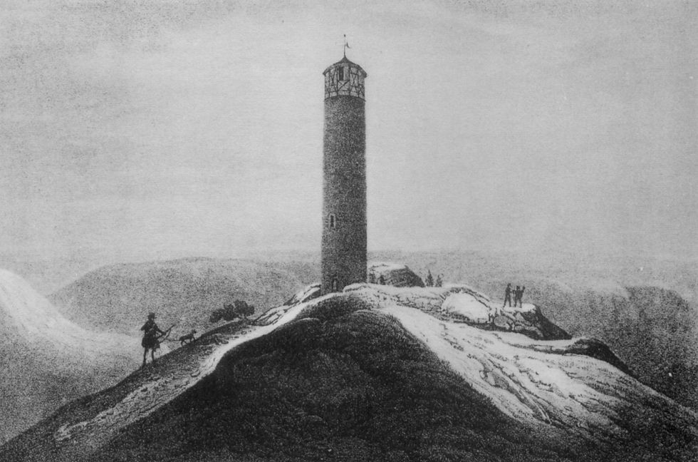 Gravure des années 1800 de la FUCHSTURM de Jena
