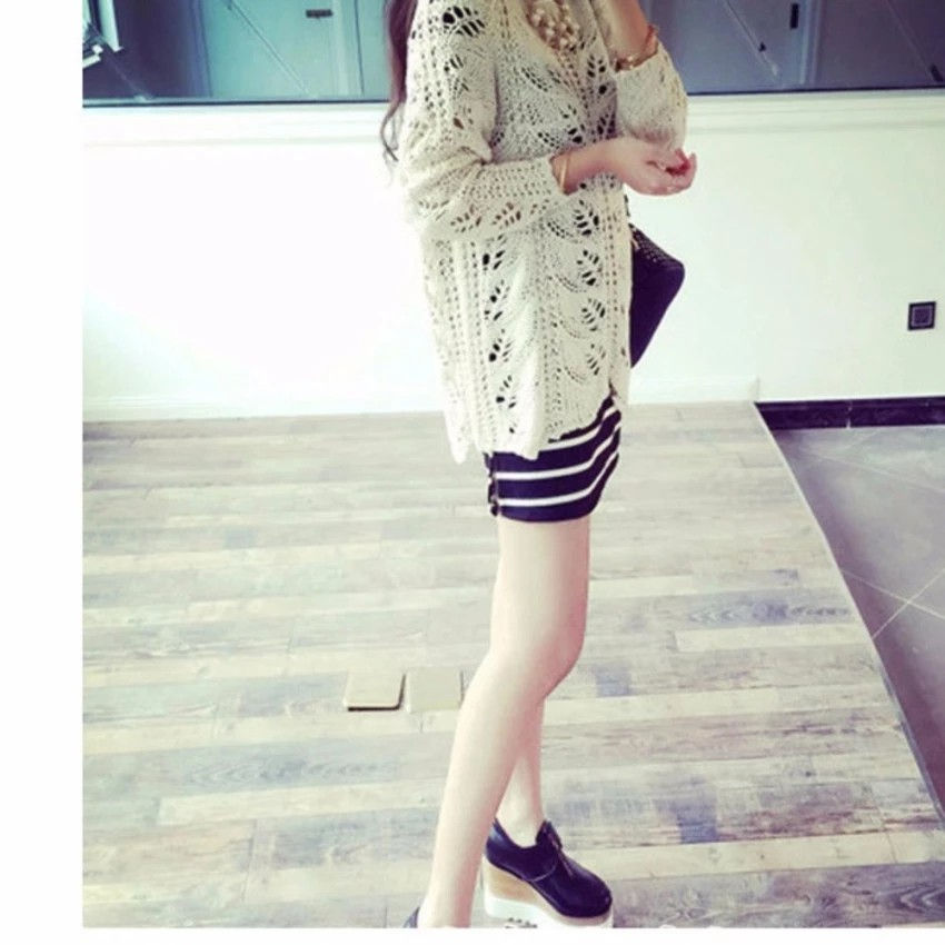 ภาพขนาดย่อ: NW Fashion ชุดเดรสแฟชั่นลายทาง ดำ-ขาว แขนสั้น