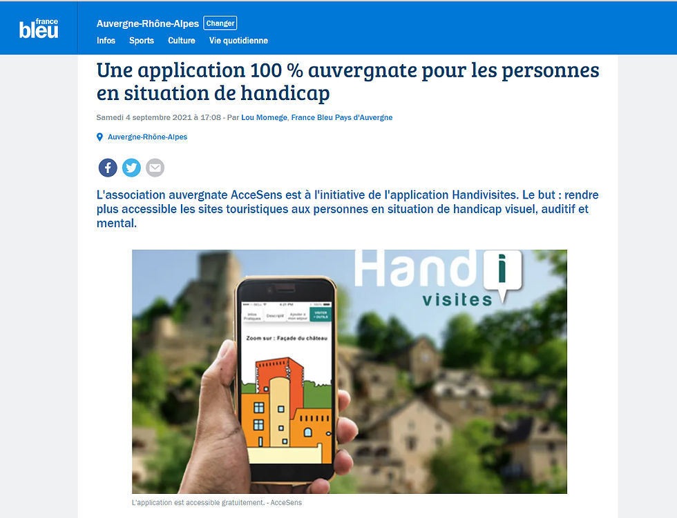 Article du Semeur Hebdo sur Handivisites au format image