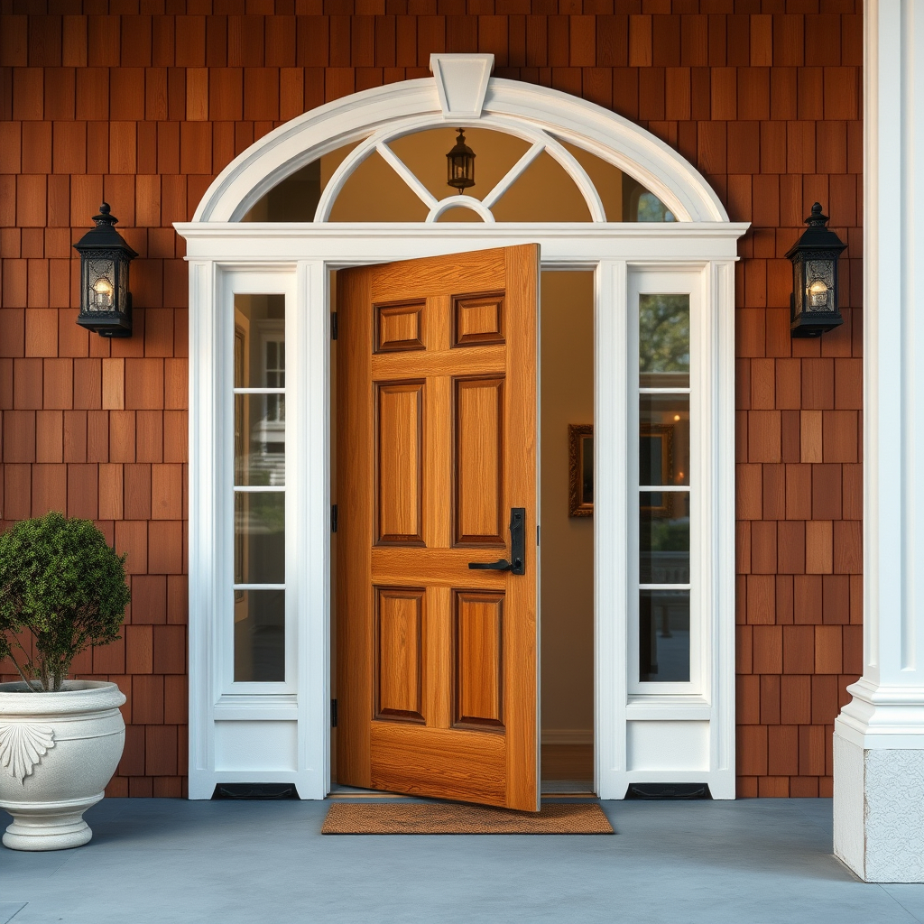 Front entry door and trim where small gaps can let pests in