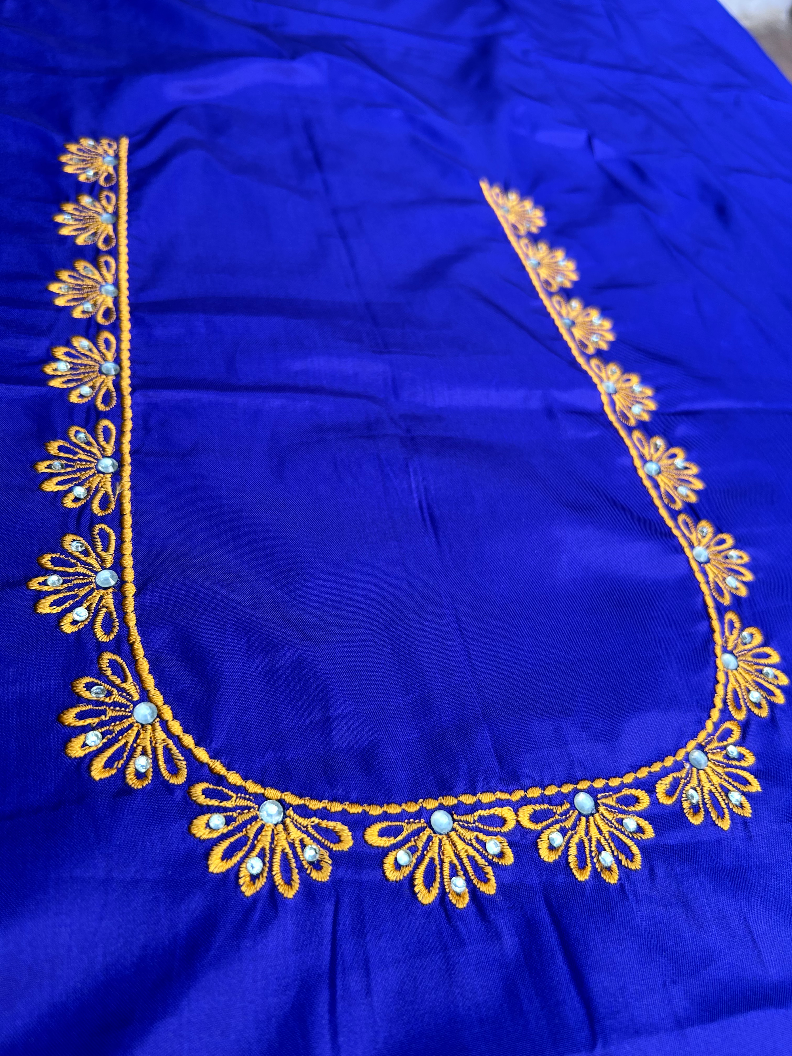 Silk Embroidery Indian Blouse Piece
