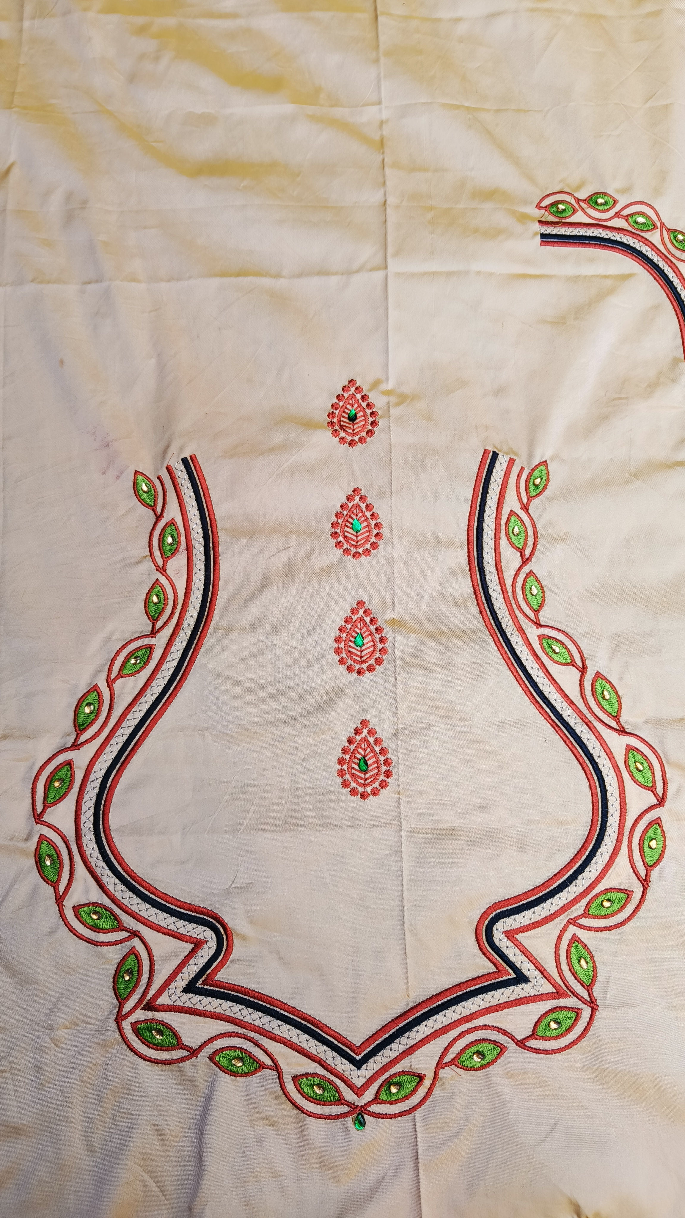 Silk Embroidery Indian Blouse Piece