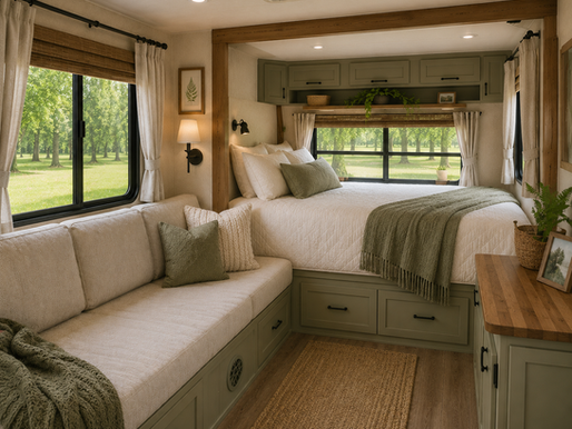 Concept image of main bunk space and living room area