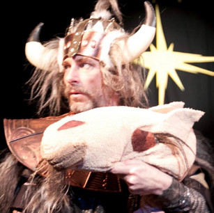 As King Balthazar the Builder in BETHLEHEM OR BUST! by Jeff Lewonczyk