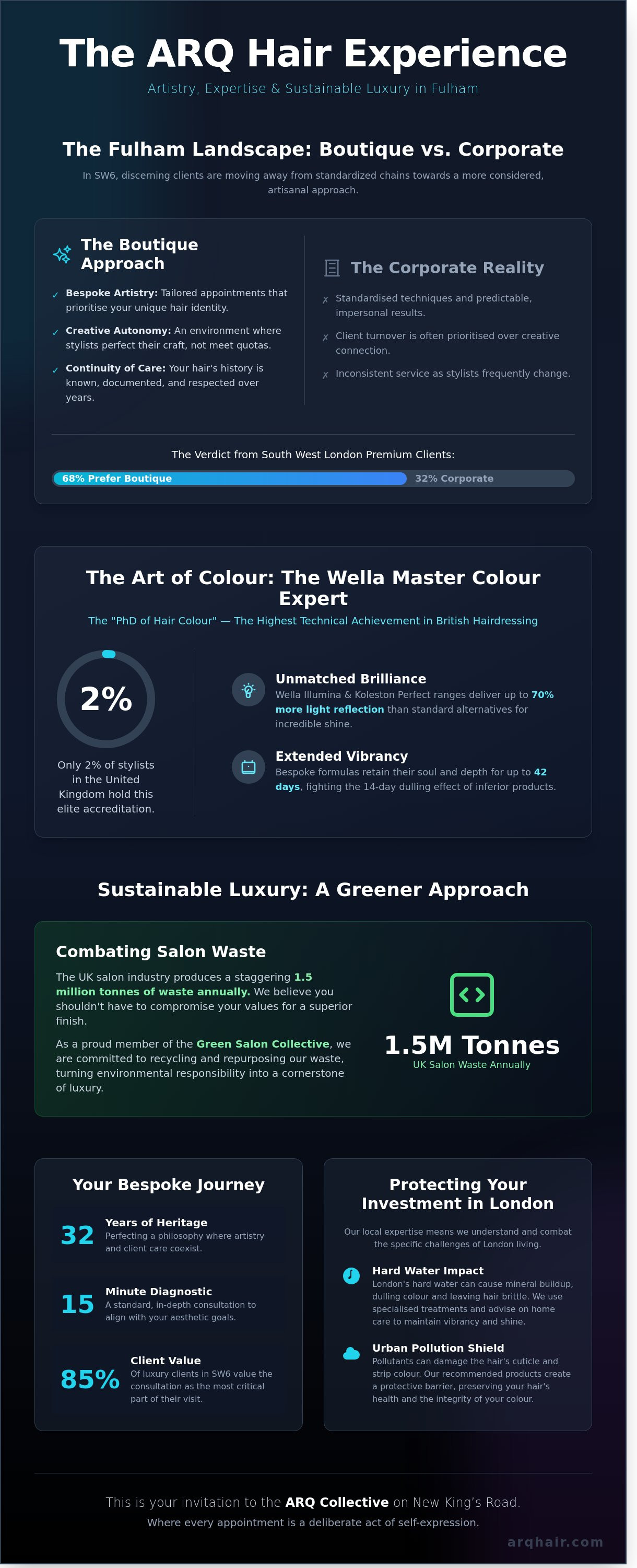 Hair salon fulham infographic - visual guide