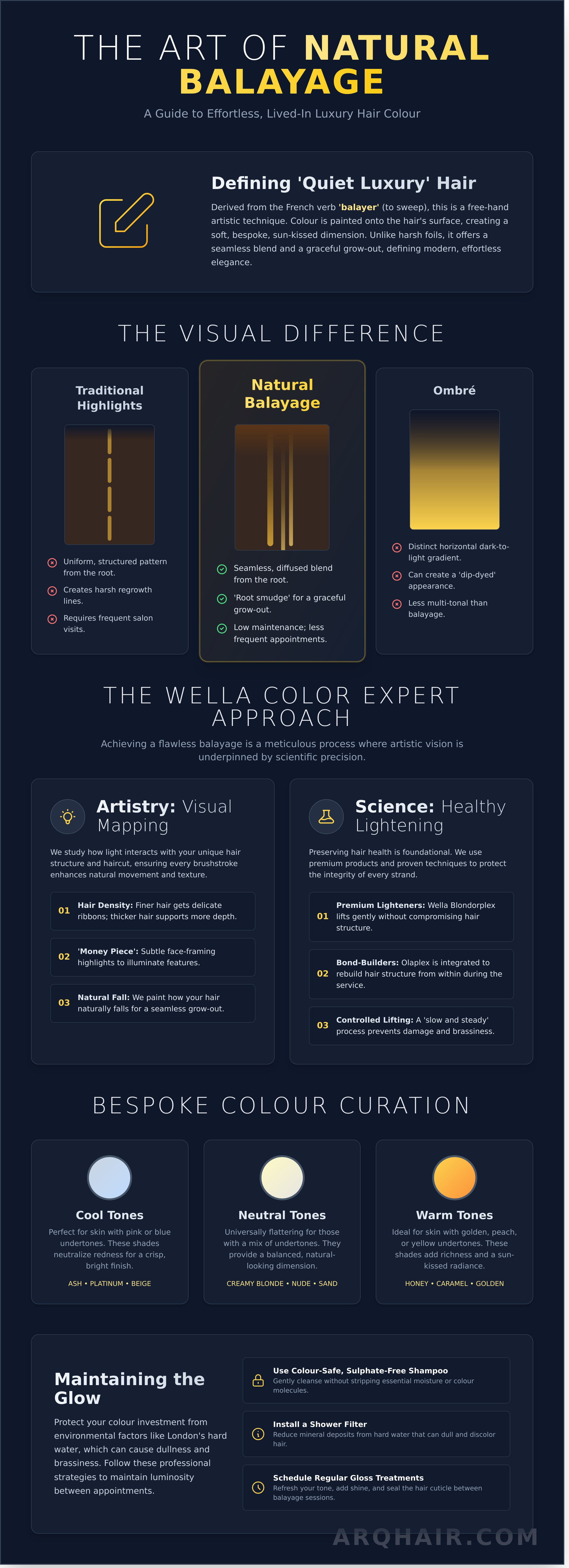 Natural balayage infographic - visual guide
