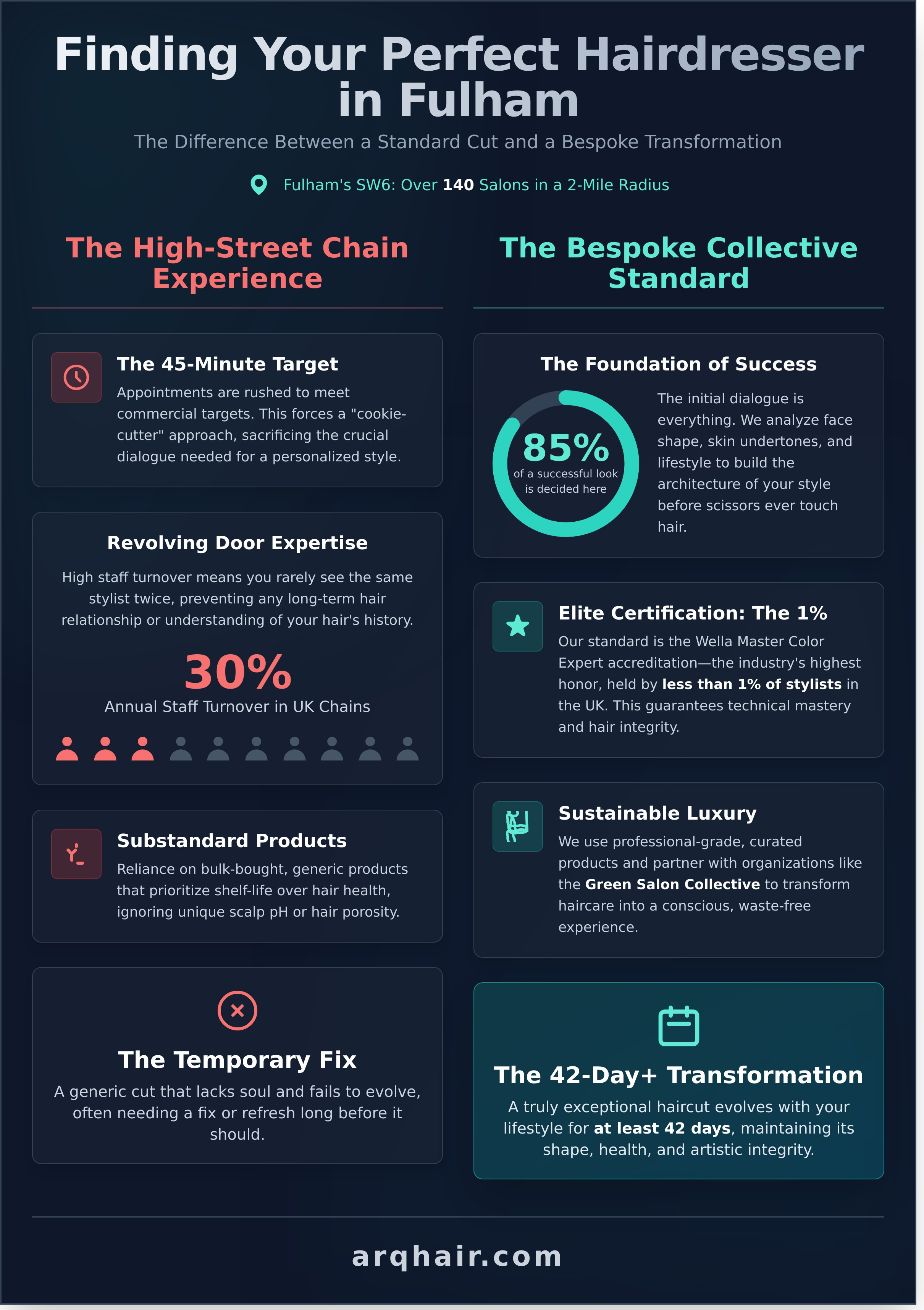 Best hairdresser in Fulham infographic - visual guide