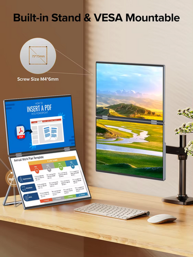 Monitor Duplo Dobrável Portátil 15,6 Delta Uperfect Para Pc | CNS