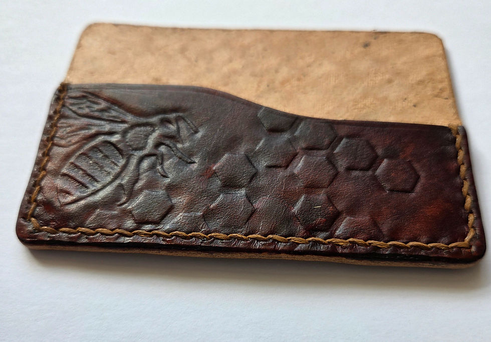 Thumbnail: Hand Leather Tooled Card Wallet