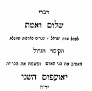 דִּבְרֵי שָׁלוֹם וֶאֱמֶת - נפתלי הירץ ויזל