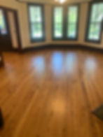 First floor after sanding and sealing during phase one of Chadwick House floor restoration
